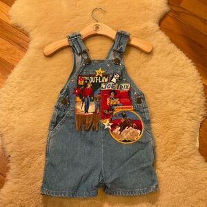 Vintage OshKosh Marsha western themed appliqué overalls
